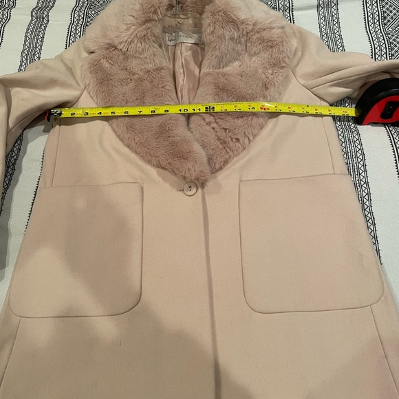 Zara Basic SzM Fur Collar Blazer Coat - Picture 4 of 6